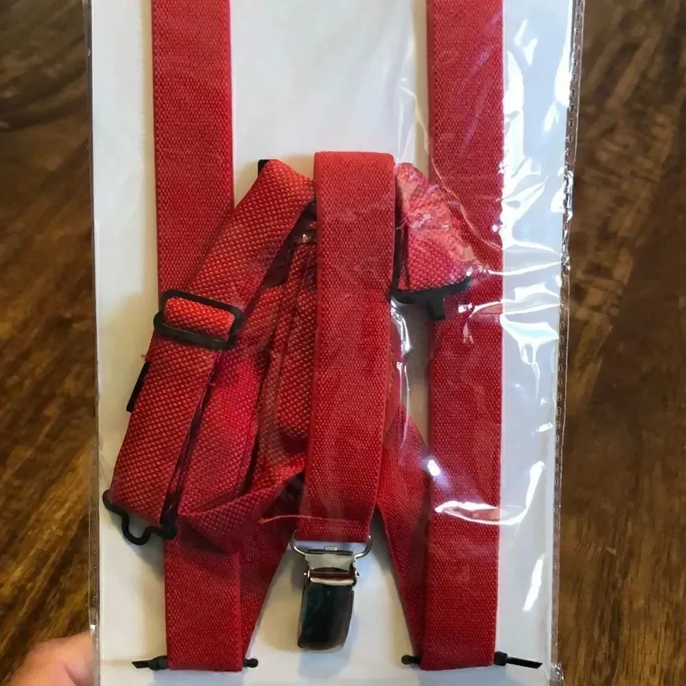 Kids Umo Lorenzo Suspender And Bow Tie Set-Red